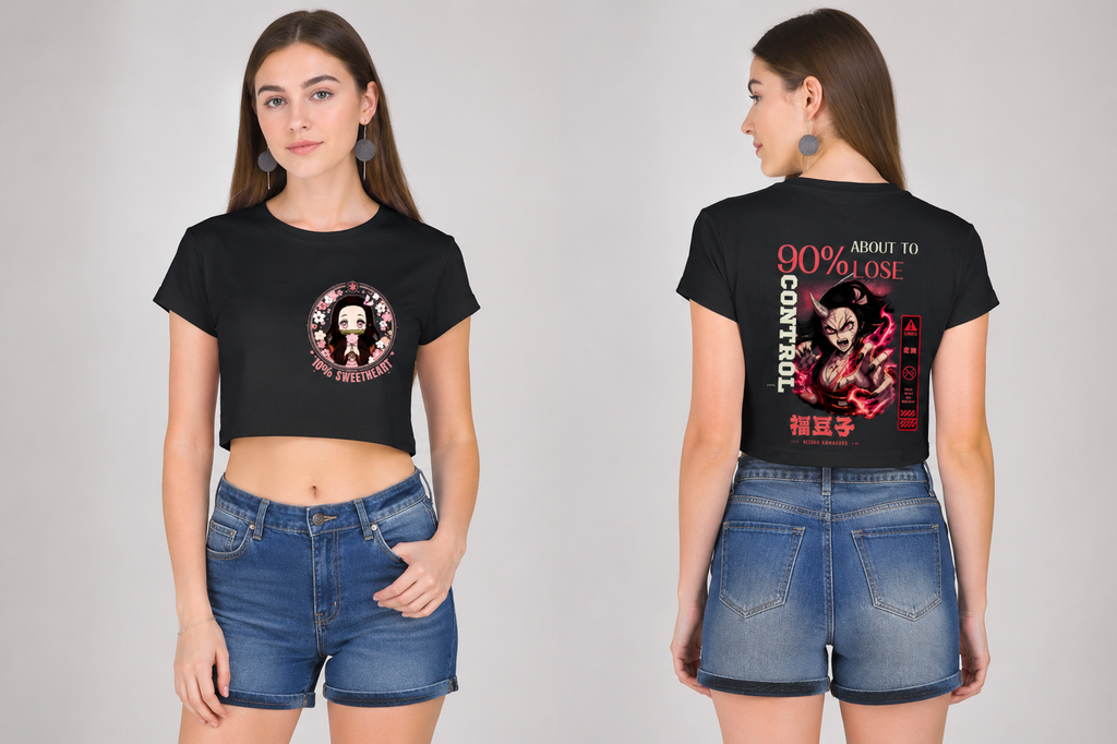 CosmoOtaku “10% Sweetheart, 90% About to Lose Control” Baby Tee | 240 GSM 95% Cotton 5% Spandex