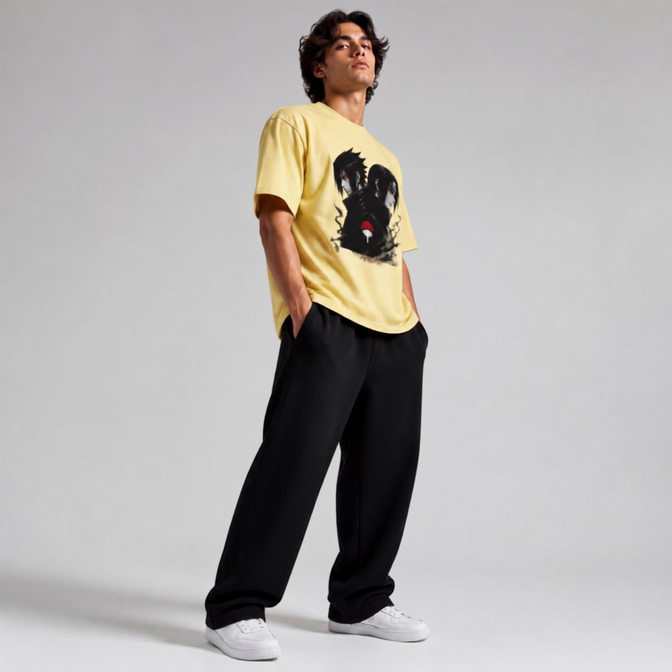 Premium Unisex Jet Black Sweatpants | 260 GSM Cotton Terry Loose-Fit Joggers