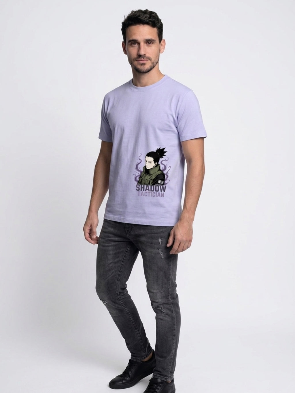 Anime "Shadow Tactician" Unisex Supima T-Shirt | Lavender Premium Tee