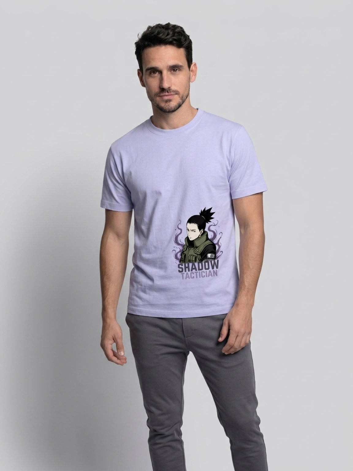 Anime "Shadow Tactician" Unisex Supima T-Shirt | Lavender Premium Tee