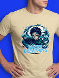 Anime "Water Breathing" Unisex Supima T-Shirt | Beige Premium Luxury Tee