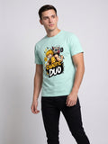 Anime "Chaotic Duo" Unisex Stretch T-Shirt | Mint Green Premium Tee
