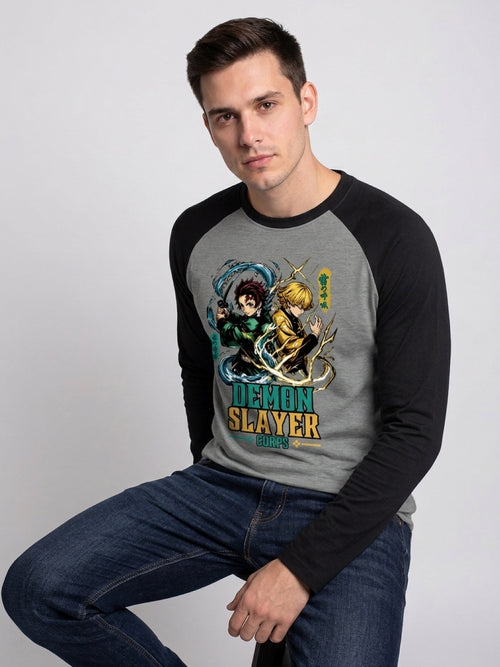 CosmoOtaku "Demon Slayer Corps" Unisex  T-Shirt | Black & Charcoal Melange