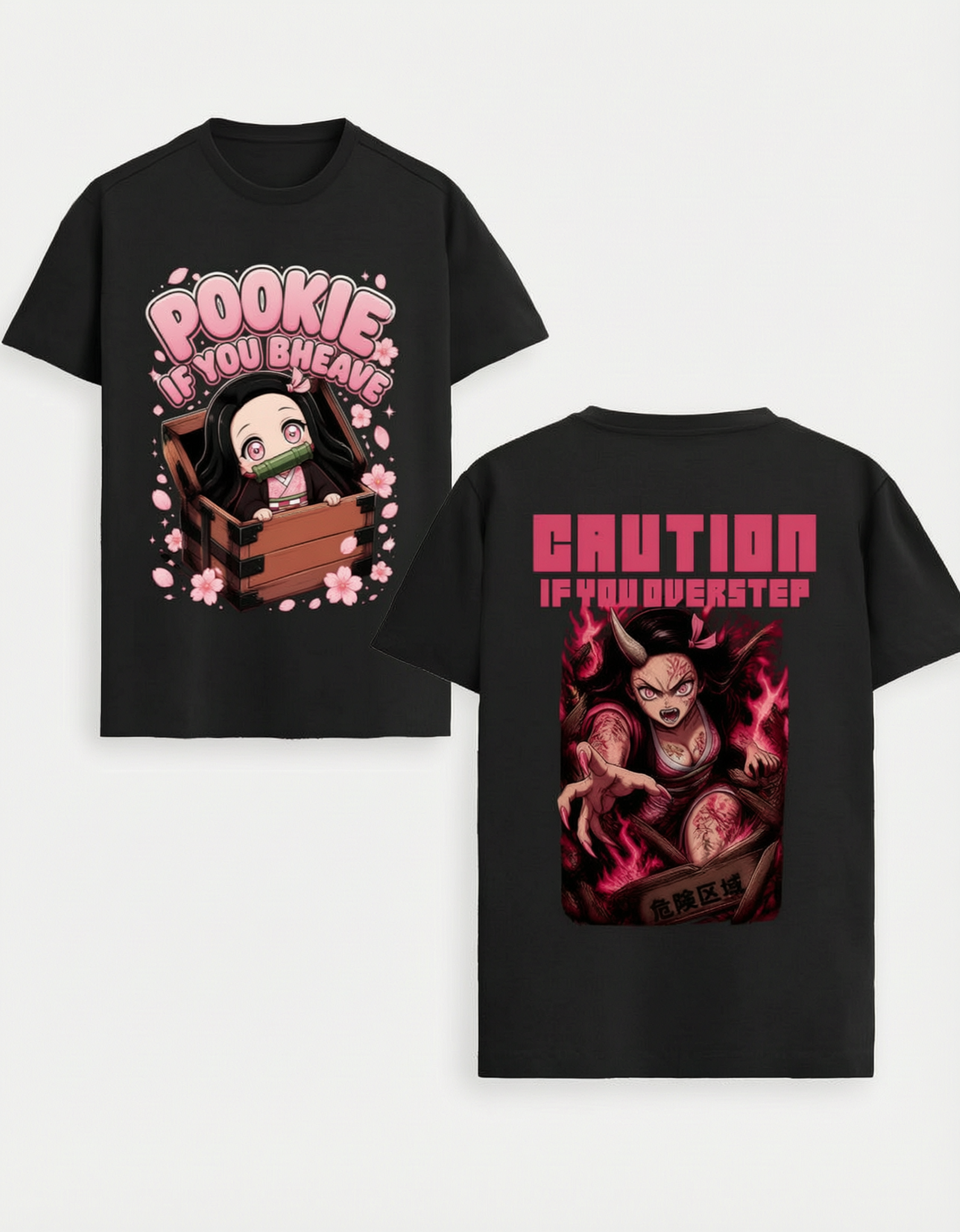 CosmoOtaku “Pookie If You Behave, Caution If You Overstep” Unisex Supima T-Shirt | 240 GSM 100% Cotton
