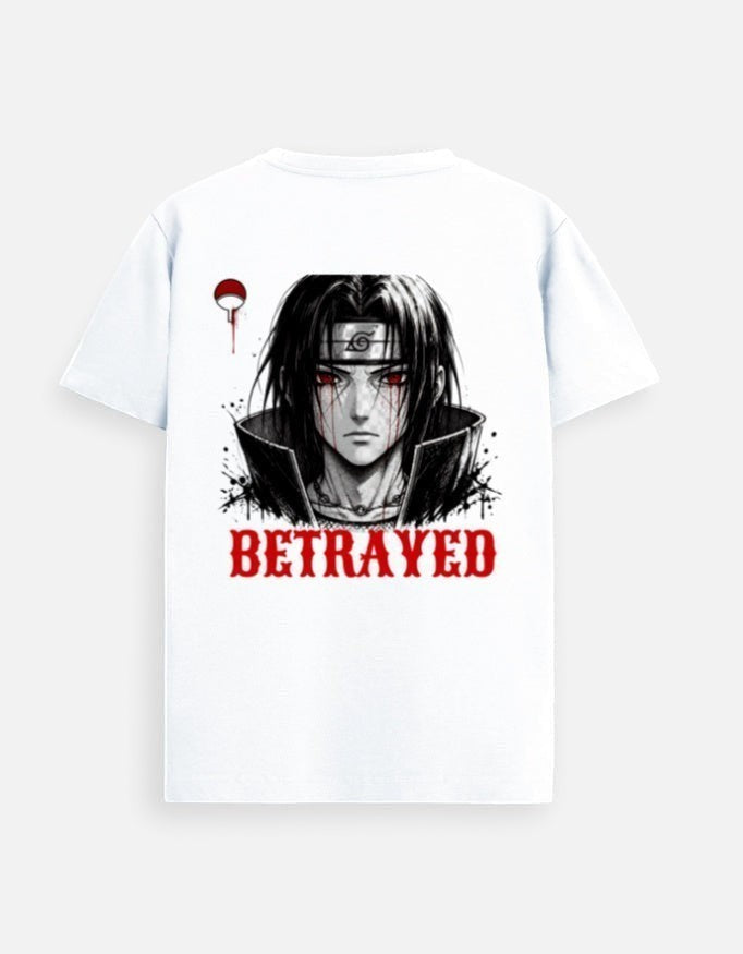 CosmoOtaku white Supima cotton t-shirt featuring a detailed anime character graphic print on the back